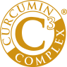 Curcumin C3 Complex gold circular logo with orange "C3" in center